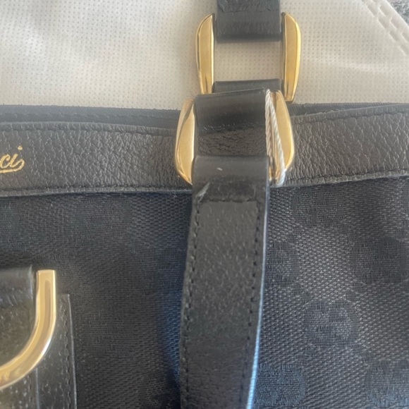 Authentic GUCCI Bag - Mini Abbey Tote Canvas Logo GG Black Vintage - Picture 5 of 6
